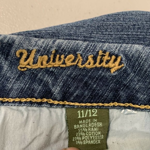 U S Polo Assn Women Jeans University Blue Size 11/12 Mid Rise Boot Cut Pockets - Picture 7 of 8
